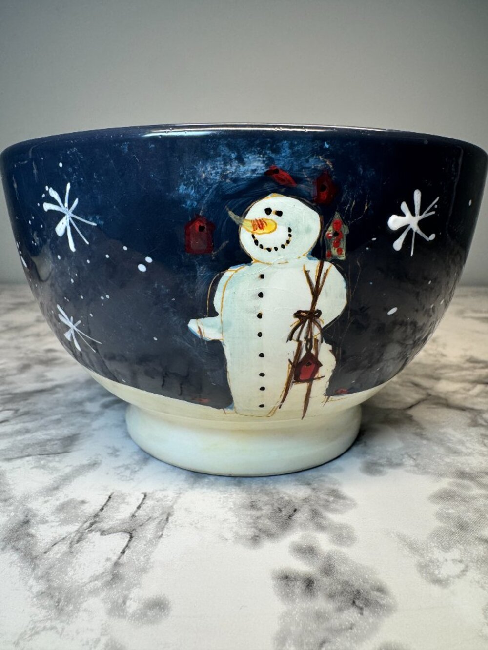 Two Bowls Certified International Twilight Snowman, Mary Beth Baxter, Pls Read
